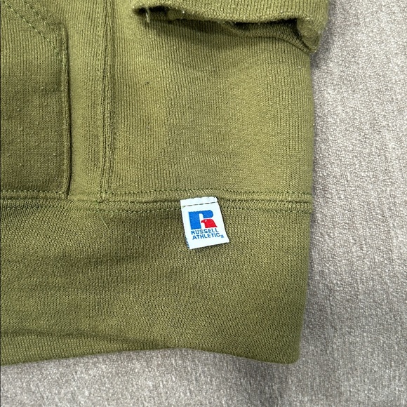 Russell Athletic Olive blank Hoodie for Men - Picture 3 of 4